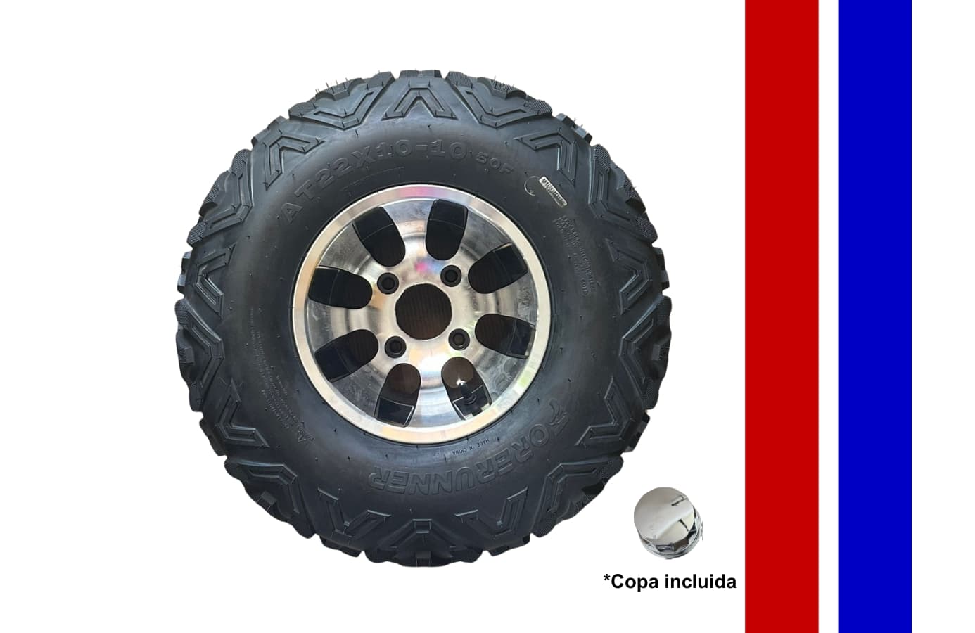 LLANTA PARA ATV/UTV 22X10-10 + RIN + COPA